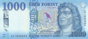 Hungary new sig/date (2021) 1,000-forint note – P203